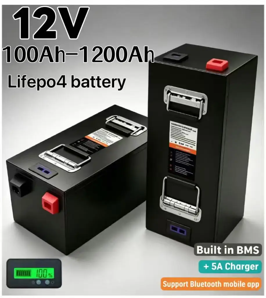 Lifepo4 12V 100Ah Bms Bluetooth - LiFePO4 lithium-batterij 12V grote capaciteit 100Ah-1000Ah