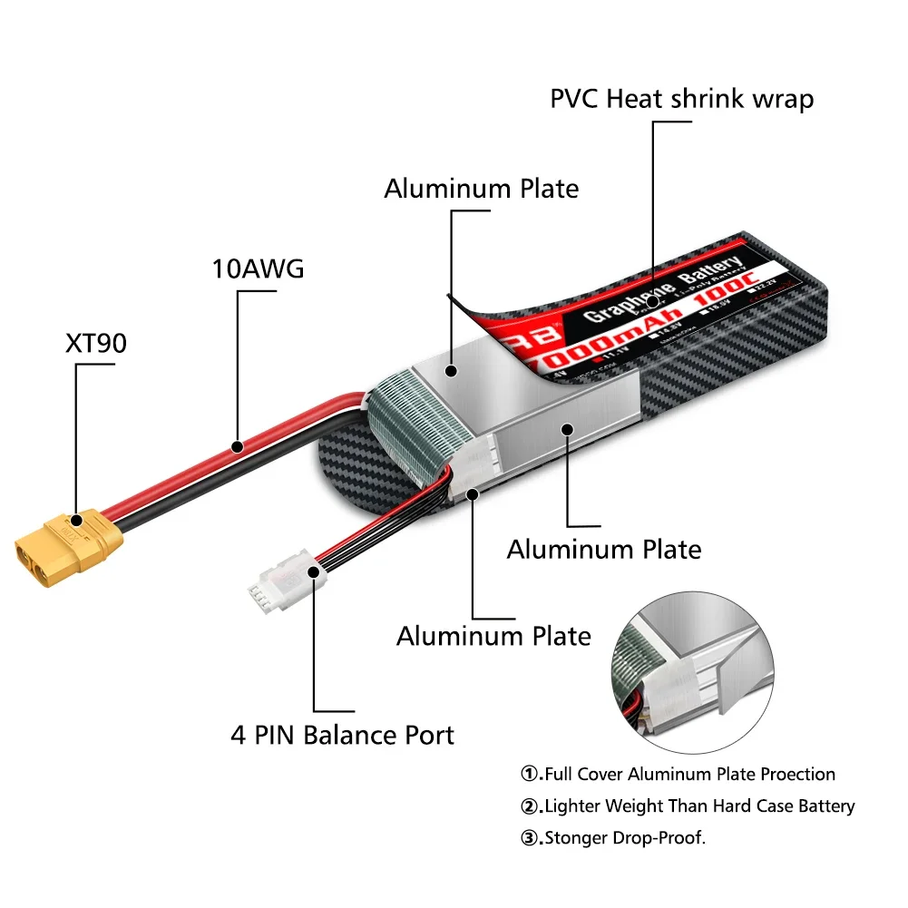 Grafeen Batterij 2S 3S 4S 6S R - 4S Lipo Battery 14.8V 6000Mah recensie en prijs