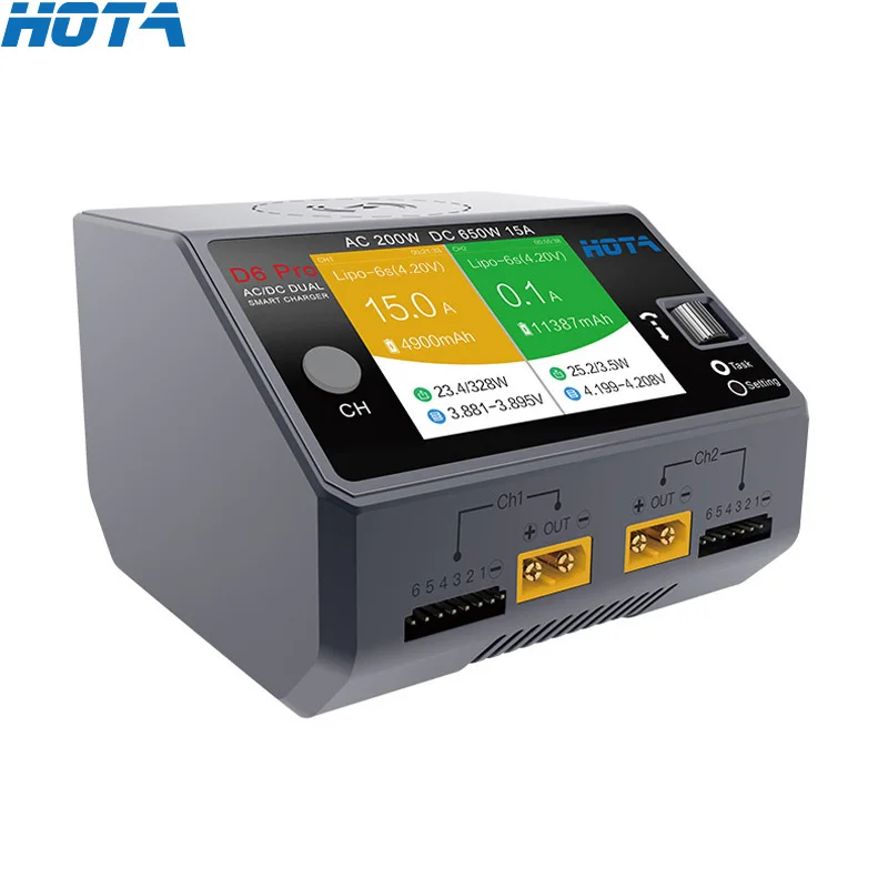 HOTA D6 Pro AC 200w DC 2x325w  - Hota D6 Pro Dual Lipo Charger recensie en prijs