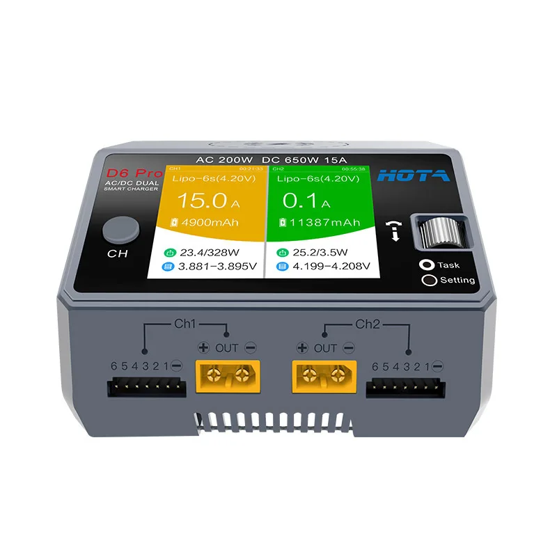 HOTA D6 Pro AC 200w DC 2x325w  - Hota D6 Pro Dual Lipo Charger recensie en prijs