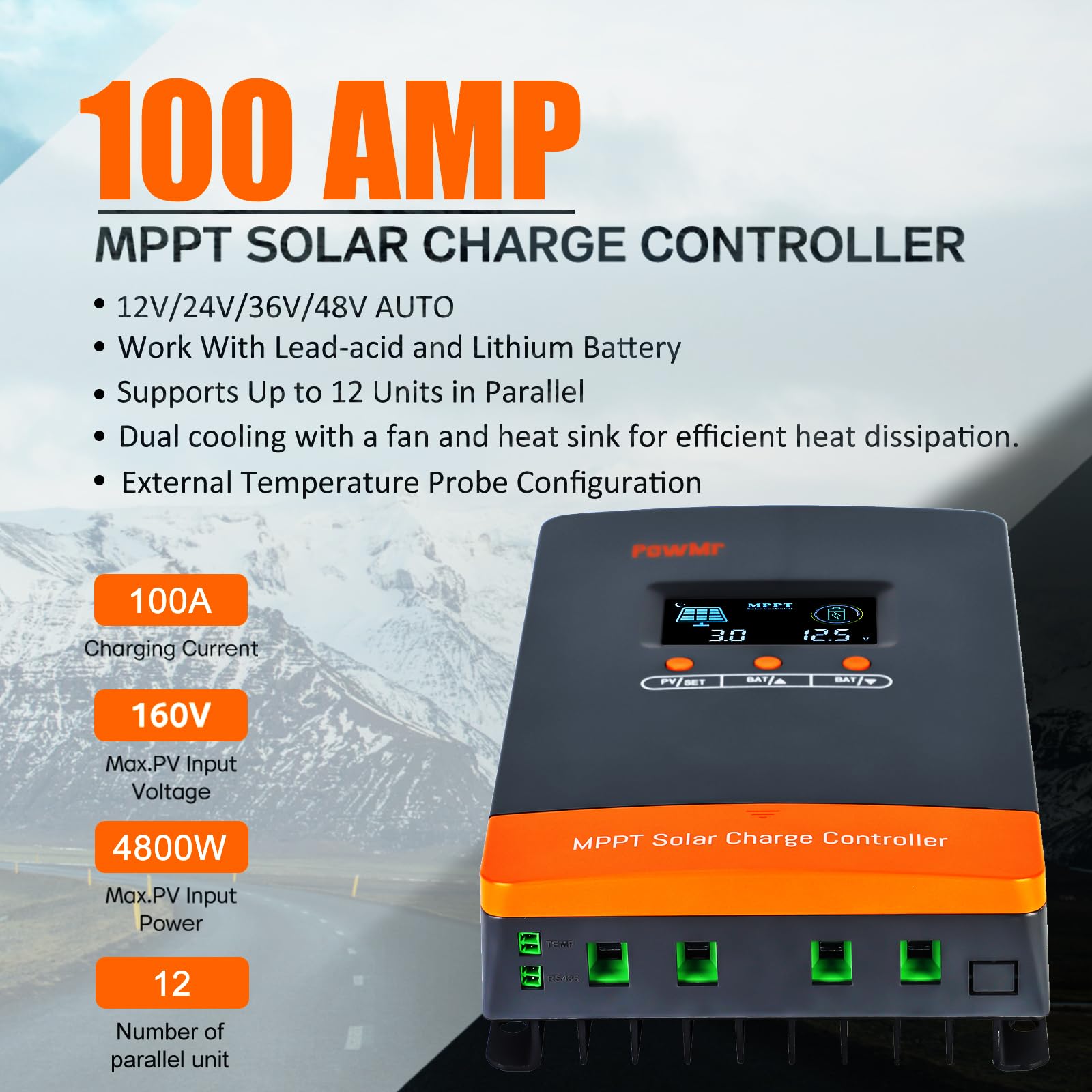 PowMr 100A MPPT Solar Charge C - Lifepo4 12V 100Ah Bms Bluetooth recensie en prijs